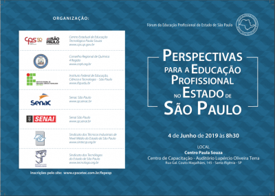 Perspectivas para a Educação Profissional no Estado de São Paulo, dia 4 de junho