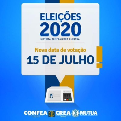 Sistema Confea/Crea e Mútua: eleições gerais são adiadas para o dia 15 de julho
