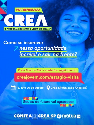 Crea-SP abre inscrições para a 2ª edição do Programa Estágio Visita do Crea-SP Jovem 2026